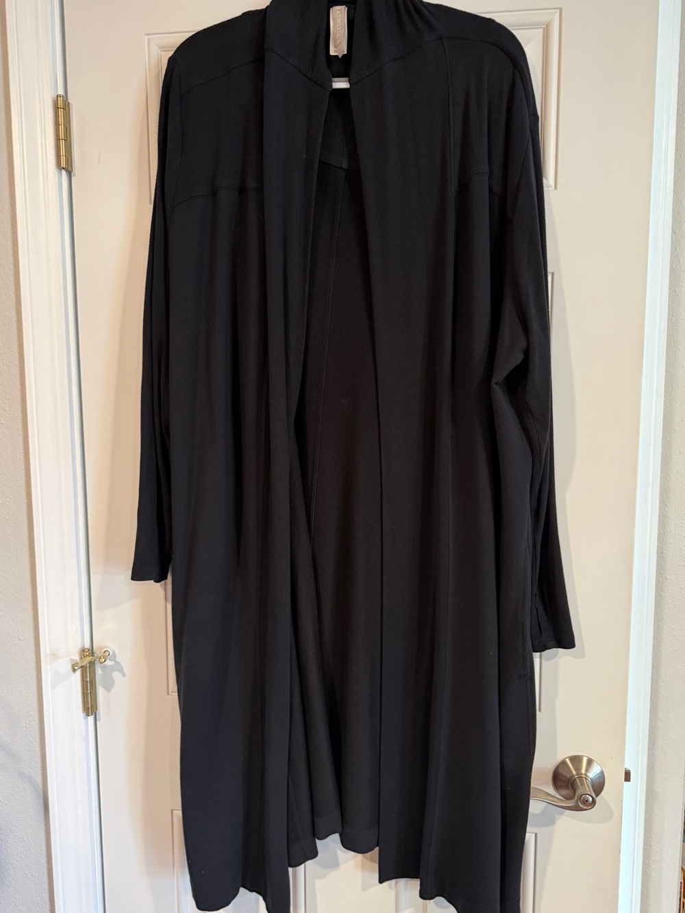 Athleta Black Draped Open-Front Cape Coat